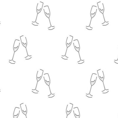 "Champagne glasses, bright white" silhouette box, 23 x 33 cm