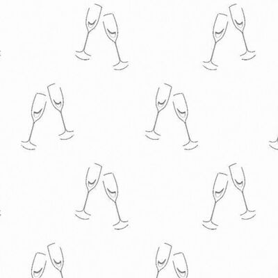 "Champagne glasses, white" silhouette box, 23 x 33 cm