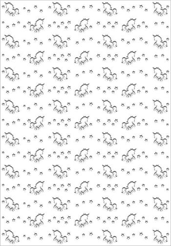 Carte silhouette "Licornes, blanc brillant", 23 x 33 cm 2