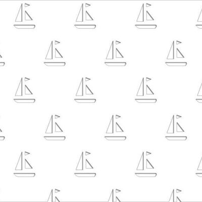 "Sailboats, bright white" silhouette card, 23 x 33 cm