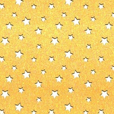 Tarjeta silueta "Estrellas, oro mate", 23 x 33 cm