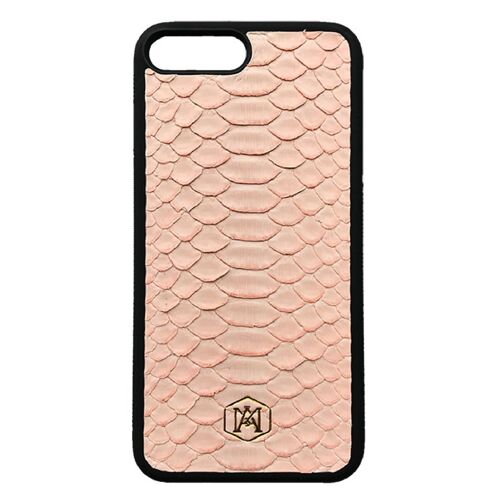 Cover Iphone 7 Plus / 8 Plus in pelle di Pitone Rosa