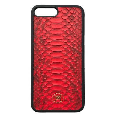 Iphone 7 Plus / 8 Plus Cover in Red Python skin