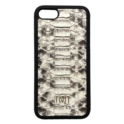 Iphone 7/8 cover in White Python leather