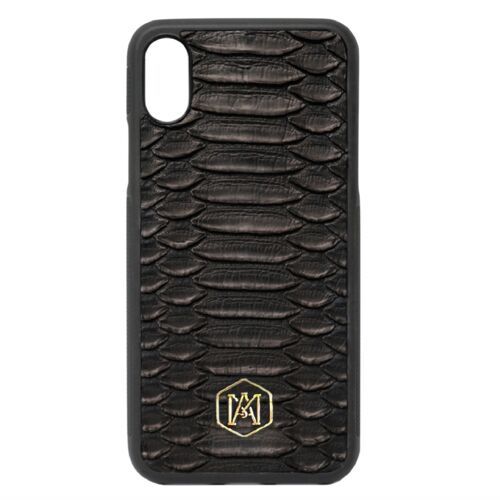 Cover Nera Iphone XS Max in pelle di Pitone