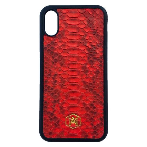 Cover Iphone XR in pelle di Pitone Rossa