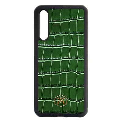 Huawei P20 Pro cover in Green Embossed Crocodile leather