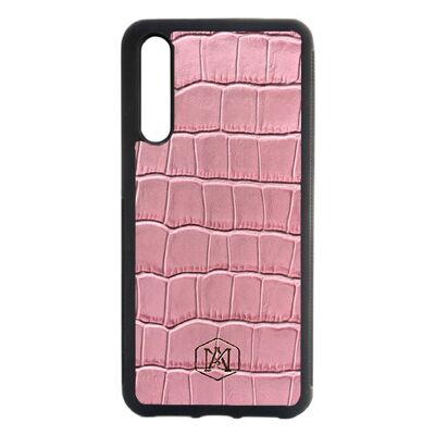 Huawei P20 Pro case in Pink Embossed Crocodile leather