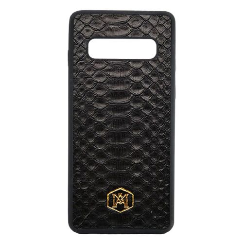 Cover Samsung Galaxy S10 in pelle di Pitone Nera