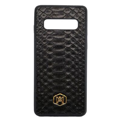 Samsung Galaxy S10 case in Black Python leather