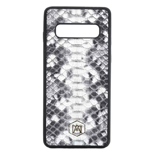 Cover Samsung Galaxy S10 in pelle di Pitone Bianca