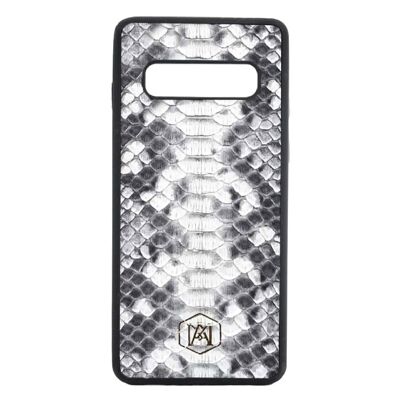 Samsung Galaxy S10 cover in White Python leather