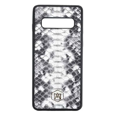 Coque Samsung Galaxy S10 en Cuir Python Blanc