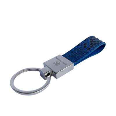 Porte-clés en cuir Python Bleu