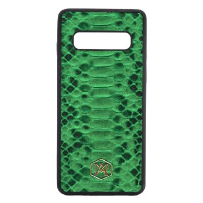 Coque Samsung Galaxy S10 Plus en peau de python vert