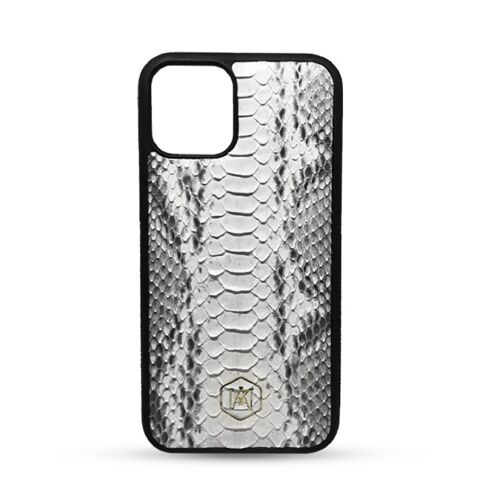 Cover Iphone 11 Pro in pelle di Pitone Bianca