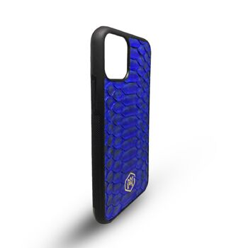 Coque Iphone 11 Pro Max en cuir Python Bleu 2