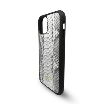 Coque Iphone 11 en cuir Python Blanc 3