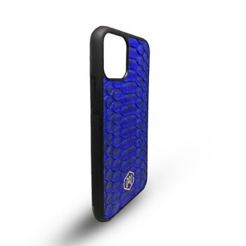 Coque Iphone 11 en cuir Python Bleu 2