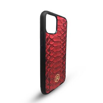 Coque Iphone 11 en cuir Python Rouge 2