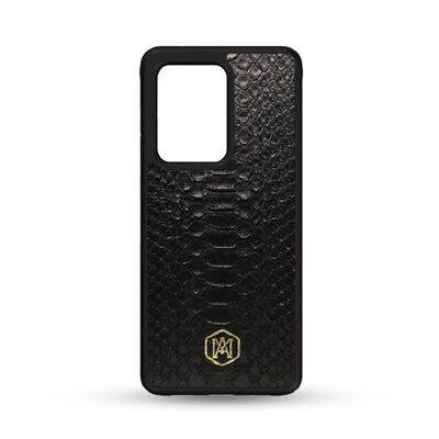 Samsung Galaxy S20 Ultra case in Black Python leather