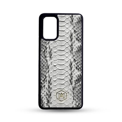 Samsung Galaxy S20 Plus cover in White Python leather
