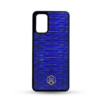 Coque Samsung Galaxy S20 Plus en cuir Python Bleu