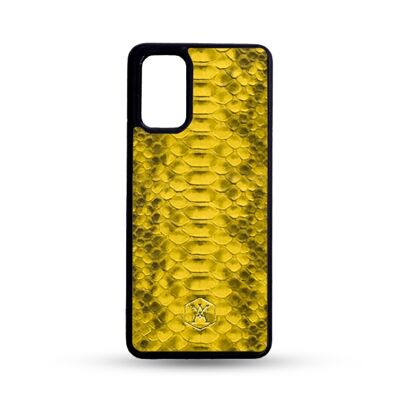 Samsung Galaxy S20 Plus cover in Yellow Python leather
