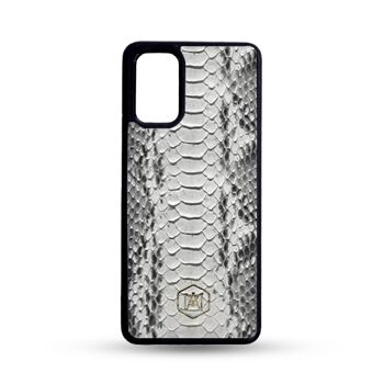 Coque Samsung Galaxy S20 en cuir Python Blanc