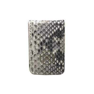 White Python leather money clip