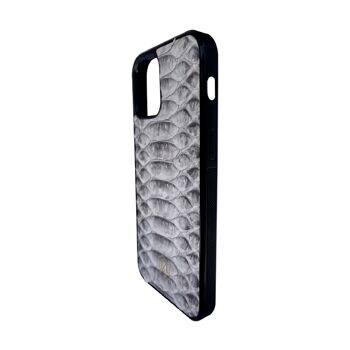 Coque Iphone 12 Pro en cuir Python Blanc 2