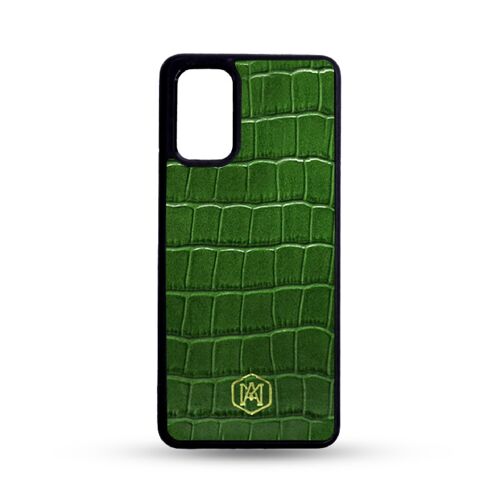 Cover Samsung Galaxy S21 Plus in Pelle di Coccodrillo Goffrata Verde