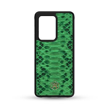 Coque Samsung Galaxy S21 Ultra en peau de python vert