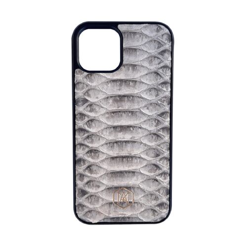 Cover Iphone 13 in pelle di Pitone Bianca