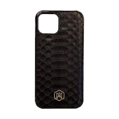 Iphone 13 Mini Cover in Black Python leather