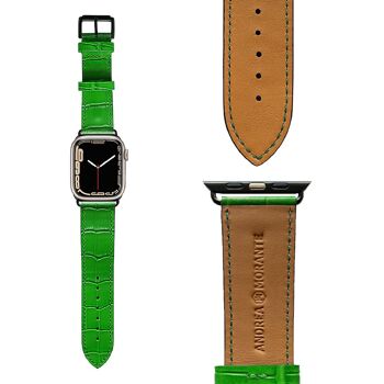 Bracelet Apple Watch Vert - Intérieur Marron 2