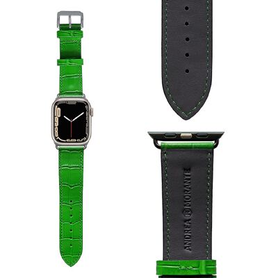 Green Apple Watch Band - Black Interior