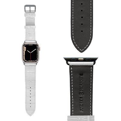 White Apple Watch Band - Black Interior
