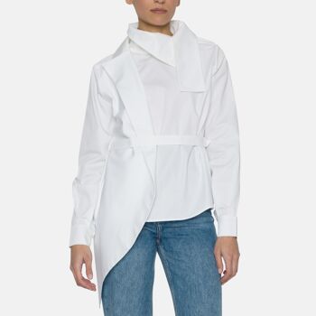 Chemisier, blanc, coton bio, Shiva 3