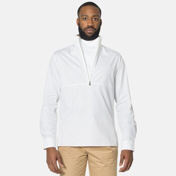 Chemise, blanche, coton biologique, col montant 2