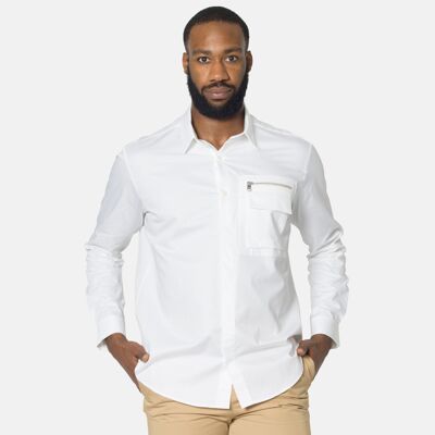 Chemise, blanche, coton biologique