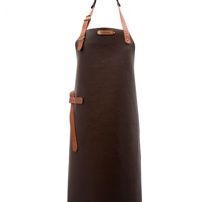 XAPRON - Tablier cuir KANSAS - taille L/82 cm long - col Brown