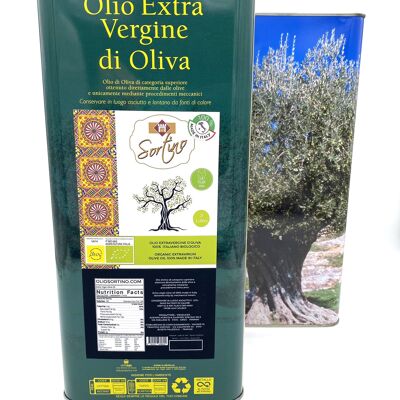 Olio Extravergine d'oliva Biologico  100% Made in Italy - Lattina da 5 litri