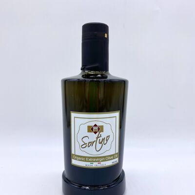 Huile d'Olive Extra Vierge Biologique 100% Made in Italy - Bouteille en Verre 500 ML