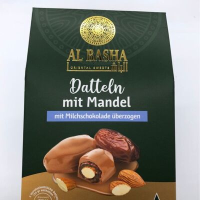 24 x Datteln mit Mandel mit Milchschokolade überzogen