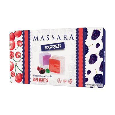 Massara Delights with blackberries and cherries