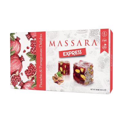 Massara Delights with pistachios and pomegranate