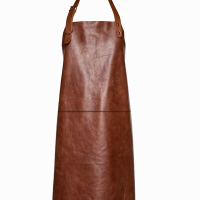 XAPRON - Tablier cuir TENNESSEE - taille unique L/82 cm long - col Cognac