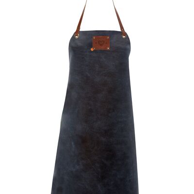 XAPRON - Tablier cuir FEMME - taille unique L/74 cm long - col Blue