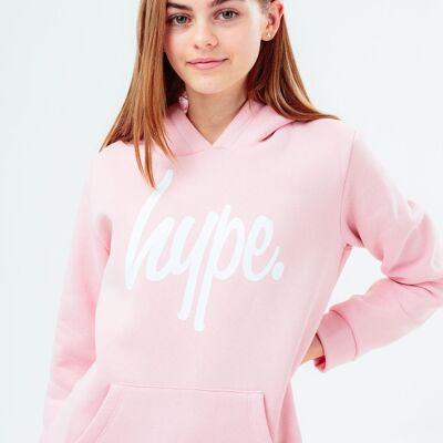 HYPE GIRLS PINK SCRIPT KIDS HOODIE